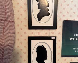 Vintage Style Framed Black and White Silhouettes