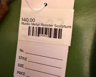 Rustic Metal Rooster Sculpture