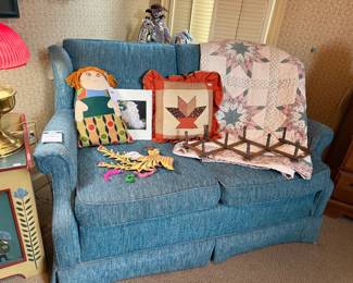Ethan Allen Loveseat, Quilts