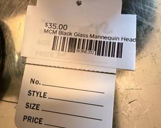 MCM Black Glass Mannequin Head