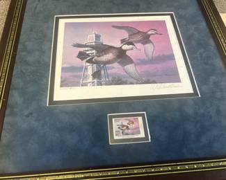 South Carolina waterfowl pencil signed print and stamp