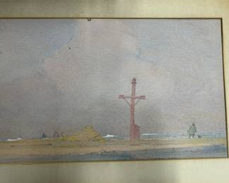 Watercolor of Lake Pontchartrain by Louisiana artist Dameron