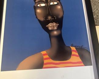 Print of African American signed Bonner