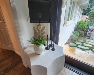 Geometric Concrete Lamp Table