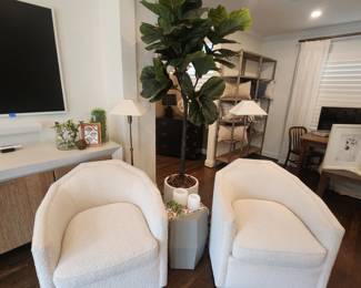 Sherrill Swivel Chairs-- Boucle Upholstery