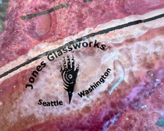 Jones Glassworks Seattle Sockeye Salmon Fused Glass Platter