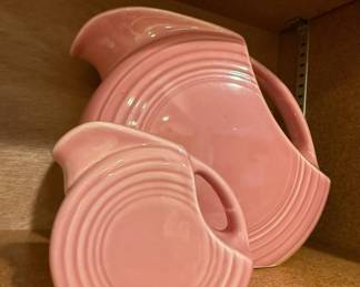 Fiesta Ware Homer Laughlin Rose Pink Disk Pitchers