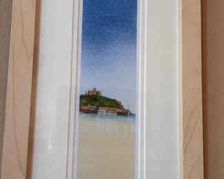 Framed & Matted Watercolor Print "St. Michael's Mount" by John Wilson