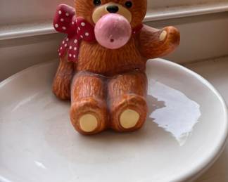 1980s Enesco Ceramic Valentines Day Bear Figurines