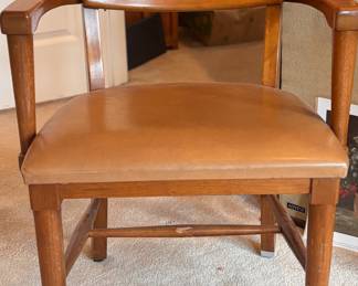 MCM B.L. Marble Chair Co. Arm Chair with Tan Leather Seat