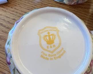 Golden Crown E & R Floral Teapot, Creamer Pitcher & Lidded Sugar Bowl