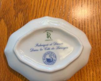 Raynaud Limoges Floral Hand Painted Porcelain Trinket Dish