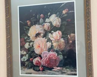 Framed Still Life with Roses Print by Jean Baptiste Robie