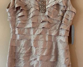 London Times Sanddollar Ruffled Cocktail Dress