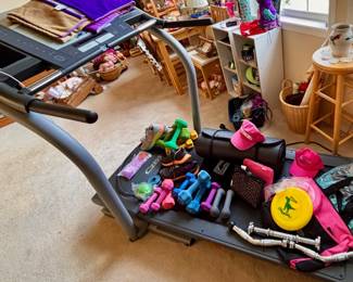 Nordictrack C2155 Treadmill, Dumbbells, Yoga Mats