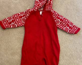 Hanna Andersson Red Nordic Sweater Romper - Size 70