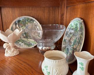 Belleek Pottery Shamrock Ireland Nadine Votive Candle Holder and Spill Vase