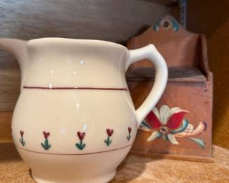 1976 Hartstone Floral Hand-painted Pottery Pitcher