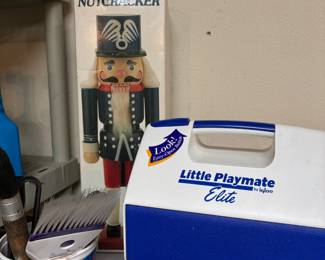 Blue French Guard Nutcracker,  Igloo Little Playmate Elite Personal Cooler