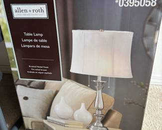 Allen + Roth Brushed Nickel Finish Table Lamp