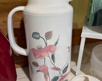 1980s Mikasa "Silk Flowers" Thermal Carafe