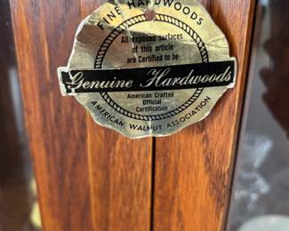 Circa 1930s American Walnut Curved Glass Curio Cabinet 