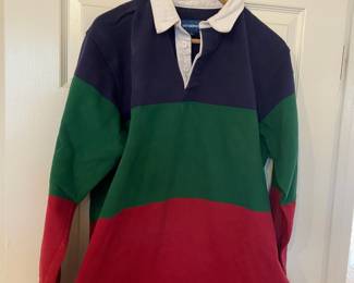 Withernot Men's Blue, Green & Red Rugby Shirt – Size Large