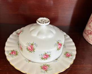 Royal Albert "Forget Me Not Rose" Butter Dish
