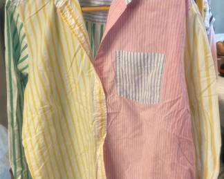 Gap "The Big Shirt" Pastel Striped Long Sleeve Button Up Shirt