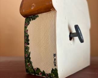 Carved Wood Folk Art Cottage Music Box