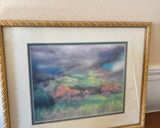 Framed & Matted Landscape Watercolor Painting - Signed by Artist