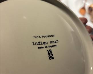 Pair of 1882 Ltd. Indigo Rain Ceramic Dinner Plates