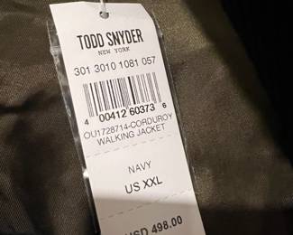 Todd Snyder Navy Italian Corduroy Walking Jacket – Size XXL