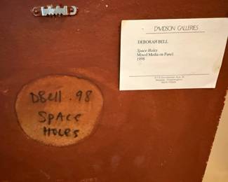 1998 Mixed Media on Panel "Space Holes" by Deborah Bell