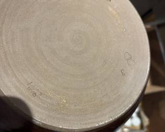 Brown Glazed Studio Pottery Centerpiece Bowl