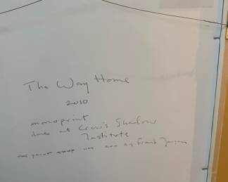 2010 Framed Monotype Print with Collage on Rives BFK  "The Way Home" by Jef Gunn