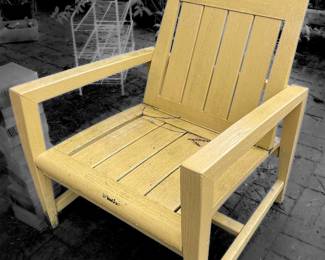 Yellow Solid Wood Outdoor Armchair