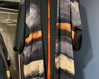 Black, Tan & Orange Kimono Style Jacket