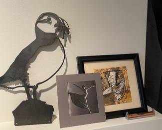 Decorative Puffin Metal Wall Art Sculpture, Framed Contemporary Black & White Ballet Dancer Photograph Print, Framed & Matted Maurits Verbist Print