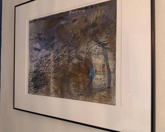 Framed & Matted "Les poissons de la Seine" Watercolor Print