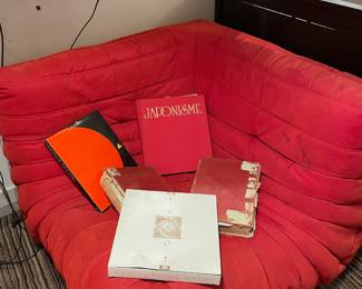 Michel Ducaroy for Ligne Roset Togo Corner Goya Red Armless Side Chair