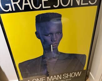 Framed 1980 Grace Jones "A One Man Show" Poster