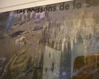 Framed & Matted "Les poissons de la Seine" Watercolor Print