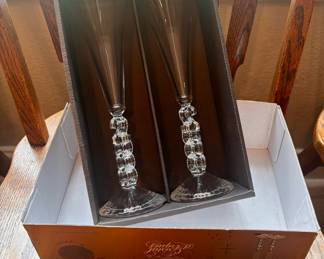 Pair of Cristal d'Arques Millennium Champagne Flutes 