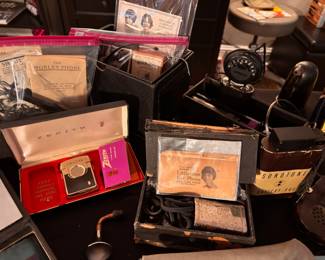 1960  Zenith Courier Transistor Body Hearing Aid, Early 1900s Little Gem Hearing Aid Device