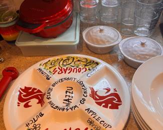 T. Cabells Too Hand Painted Washington State University Cougars Themed Serving Platter