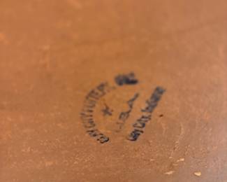 Clay City Pottery Blue Spongeware Stoneware Drippings Crock