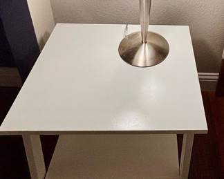 Pair of Ikea Lunnarp White 2-Tier Side Tables