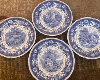 Set of 4 Spode Blue Room Collection Decorative Plates