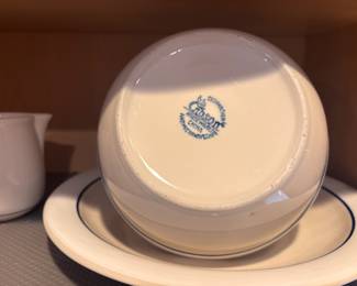 Gibson Blue Stipe Dish Set